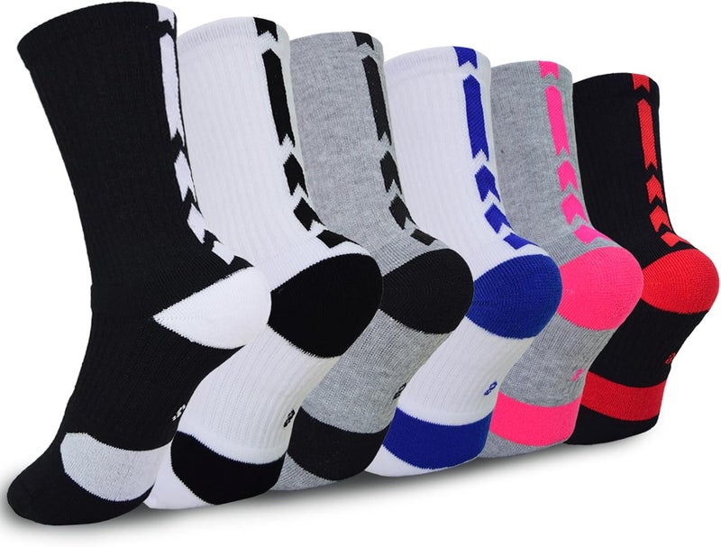 Popuid Youth Thick Basketball Socks for Boys - Cushioned Sports Compression Sock for Active Kids, Fits Ages 6-12 - Image 1
